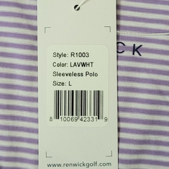 Renwick Sleeveless Polo Striped Size Large - Picture 9 of 10